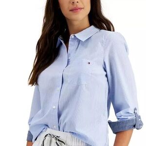 Tommy Hilfiger Chambray Button Down Shirt | Light Blue | Size L | Like New Cond